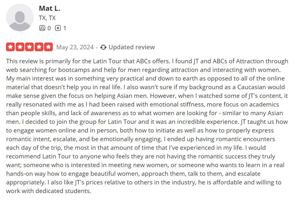 Yelp Review of LatinTour 2024 by Mat